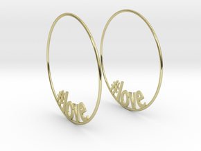 Hashtag Love Hoop Earrings 60mm in 18K Gold Plated