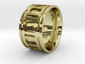 Turbine-E Ring - Size 8.75 in 18K Gold Plated