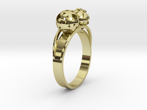 Diam=17. Bague Toi Et Moi. Ring Duo Sphere. in 18K Gold Plated