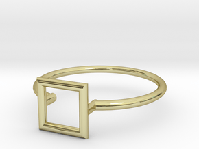 Open Square Ring Sz. 5 in 18K Gold Plated