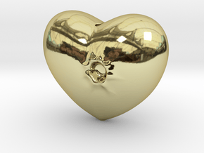 Heart with a bullet hole in 18K Gold Plated