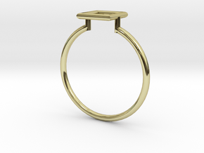 Open Square Ring Sz. 7 in 18K Gold Plated