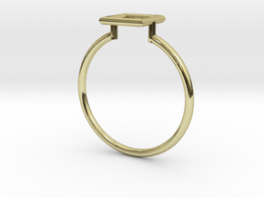 Open Square Ring Sz. 9 in 18K Gold Plated