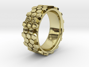 Hexagonal Ring - EU Size 58 in 18K Gold Plated
