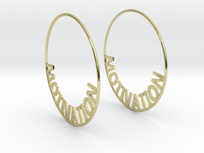 Custom Hoop Earrings - Motivation 60mm in 18K Gold Plated