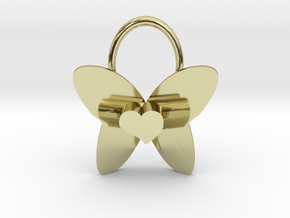 Cute Heart Butterfly Pendant in 18K Gold Plated