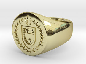 StCyr Crest Ring - Circular - Size 10 in 18K Gold Plated