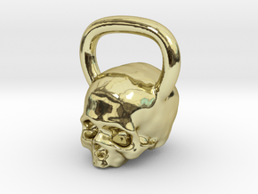 Kettlebell Skull Pendant .75 Scale in 18K Gold Plated