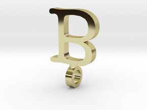 B Letter Pendant in 18K Gold Plated