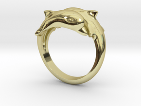 Dolphin Ring Size US 7  in 18K Gold Plated