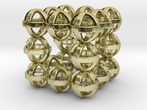 Sphere cube 30mm in 18K Gold Plated