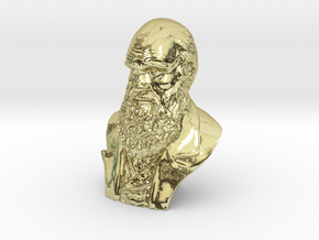 Charles Darwin 2" Bust in 18K Gold Plated