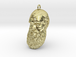 Charles Darwin 1" Head, Pendant, Ear Ring, Charm,  in 18K Gold Plated