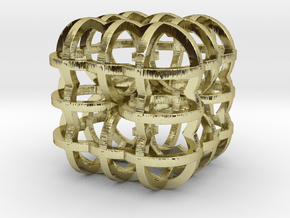 Fractal Cube RB4 30mm in 18K Gold Plated
