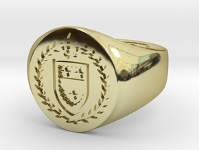 StCyr Crest Ring - Circular - Size 9 in 18K Gold Plated