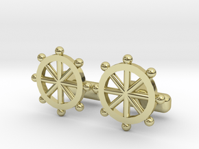 Ship Helm Cufflinks, Part of the NEW Nautical Coll in 18K Gold Plated