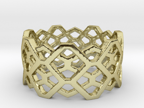 Hexagon ring - size 7.25 in 18K Gold Plated