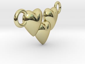 Love Three Hearts (Big Size Pendant) in 18K Gold Plated