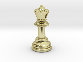 PENDANT : CHESS QUEEN (small - 32.6mm) in 18K Gold Plated