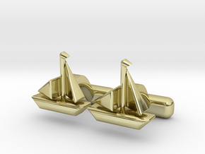Ship Cufflinks, Part of "Nautical" Collection in 18K Gold Plated