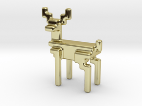 8bit reindeer with rounded corners in 18K Gold Plated