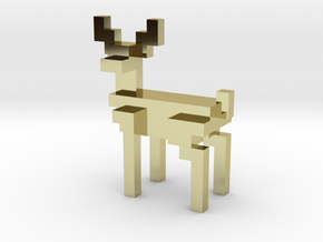 8bit reindeer with sharp corners in 18K Gold Plated