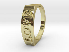Flat top word ring size 7 love in 18K Gold Plated