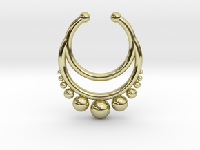 Septum dropped ring with spheres under in 18K Gold Plated