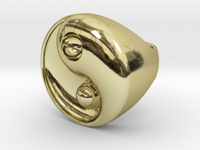 Yin Yang - 6.1 - Chevalière - 16 Mm in 18K Gold Plated