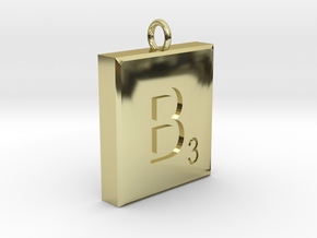 Scrabble Charm or Pendant B blank back Pendant in 18K Gold Plated
