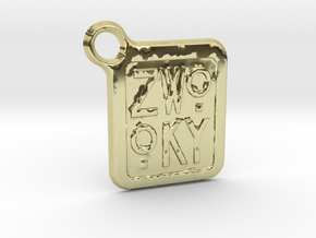ZWOOKY Keyring LOGO 12 3cm 2mm rounded in 18K Gold Plated