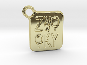 ZWOOKY Keyring LOGO 14 3cm 2mm rounded in 18K Gold Plated