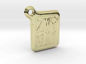 ZWOOKY Keyring LOGO 12 4cm 3mm rounded in 18K Gold Plated