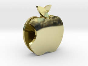 Apple Pendant keychain in 18k Gold Plated Brass: Large