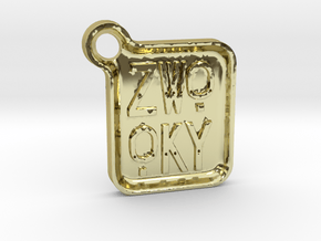ZWOOKY Keyring LOGO 14 4cm 5mm rounded in 18K Gold Plated