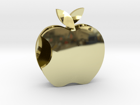 Apple pendant Love  in 18k Gold Plated Brass: Medium