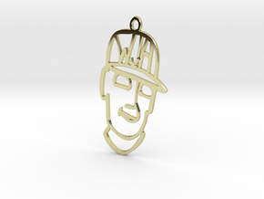 Face Pendant in 18K Gold Plated