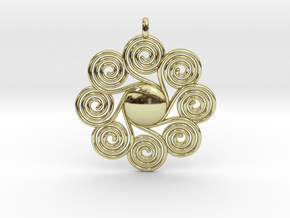 SPIRAL SUN Designer Jewelry Pendant in 18K Gold Plated