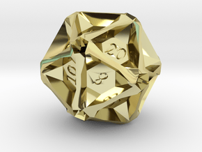 Geometric d20 [Metals] (engraved) in 18K Gold Plated