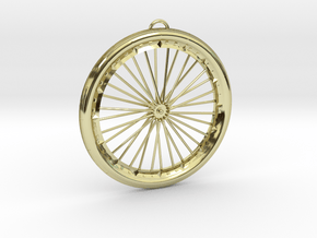 Bicycle Wheel Pendant Big in 18K Gold Plated
