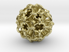 Hollow piped sphere with loops #3 Smaller in 18K Gold Plated