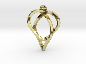 Trefoil Knot Heart Pendant in 18K Gold Plated