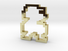 pixely plumber man cookie cutter in 18K Gold Plated