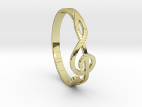 Size 6 G-Clef Ring  in 18K Gold Plated
