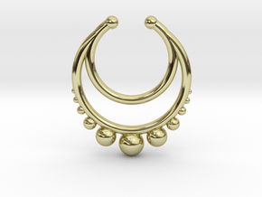 Faux Septum Dropped Ring with Spheres Under (wider in 18K Gold Plated