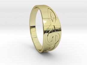 Size 8 M G-Clef Ring Engraved in 18K Gold Plated