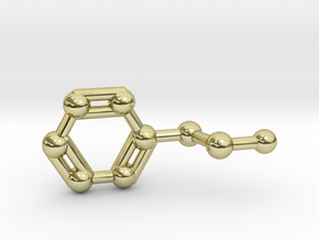 Phenethylamine Molecule Keychain Pendant in 18K Gold Plated