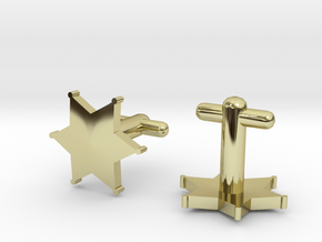 Sheriff's Star Cufflinks (2) Silver,Brass,or Gold in 18K Gold Plated