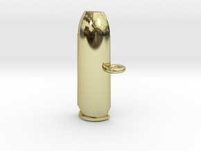 .50AE Bullet Pet Tag / Key Fob in 18K Gold Plated