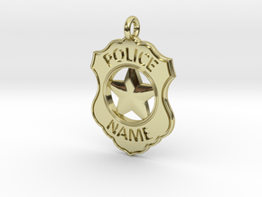 Police Badge Pet Tag / Pendant / Key Fob in 18K Gold Plated